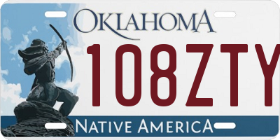 OK license plate 108ZTY