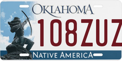 OK license plate 108ZUZ