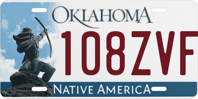 OK license plate 108ZVF