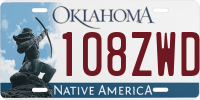 OK license plate 108ZWD