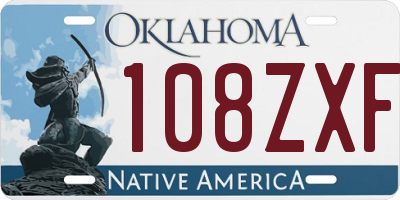 OK license plate 108ZXF
