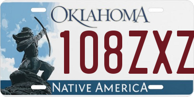 OK license plate 108ZXZ