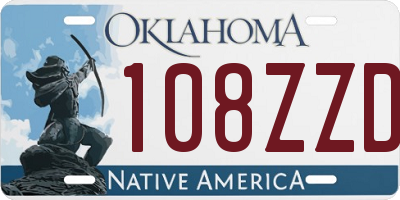 OK license plate 108ZZD