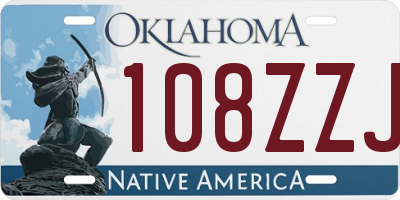 OK license plate 108ZZJ