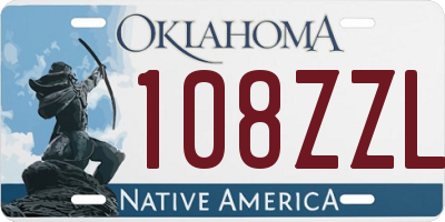 OK license plate 108ZZL