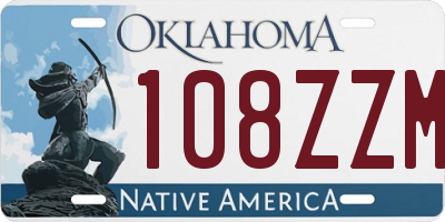 OK license plate 108ZZM