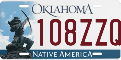 OK license plate 108ZZQ