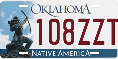 OK license plate 108ZZT