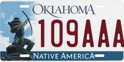 OK license plate 109AAA