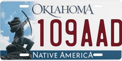 OK license plate 109AAD