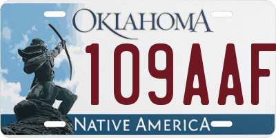 OK license plate 109AAF