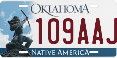 OK license plate 109AAJ