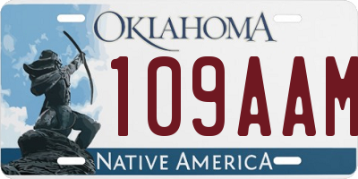 OK license plate 109AAM