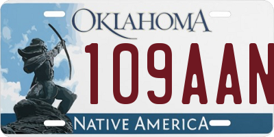 OK license plate 109AAN