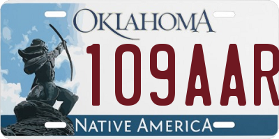 OK license plate 109AAR