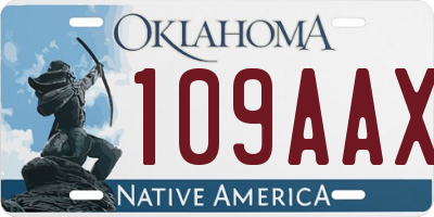 OK license plate 109AAX