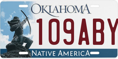 OK license plate 109ABY