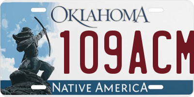 OK license plate 109ACM