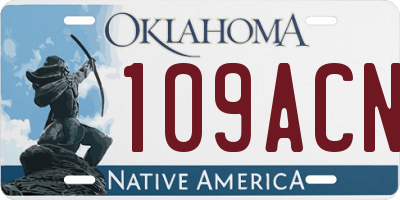 OK license plate 109ACN