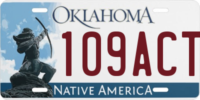 OK license plate 109ACT