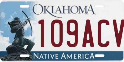 OK license plate 109ACV