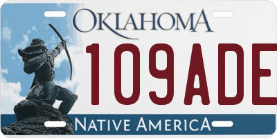 OK license plate 109ADE
