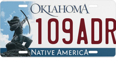 OK license plate 109ADR