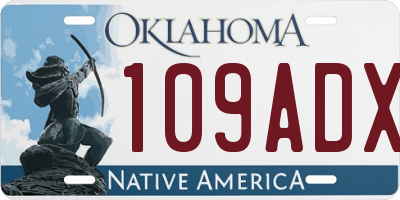 OK license plate 109ADX