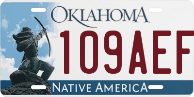 OK license plate 109AEF