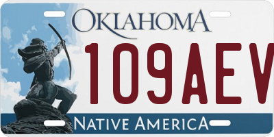 OK license plate 109AEV