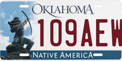 OK license plate 109AEW