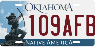 OK license plate 109AFB