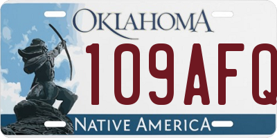 OK license plate 109AFQ