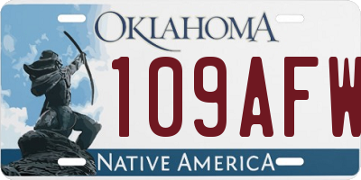 OK license plate 109AFW