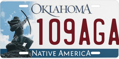 OK license plate 109AGA