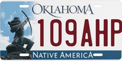 OK license plate 109AHP