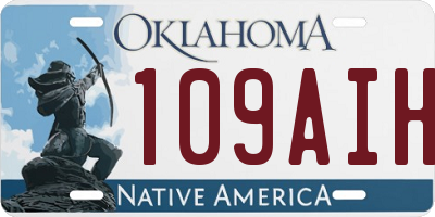 OK license plate 109AIH