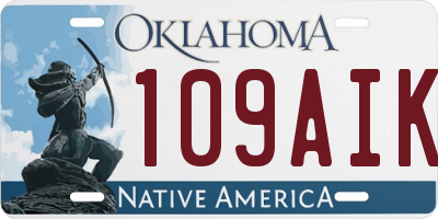 OK license plate 109AIK