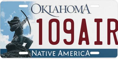 OK license plate 109AIR