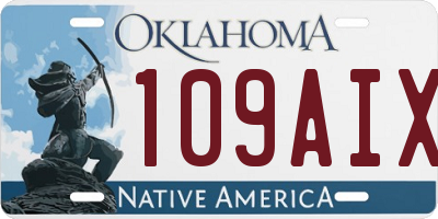 OK license plate 109AIX