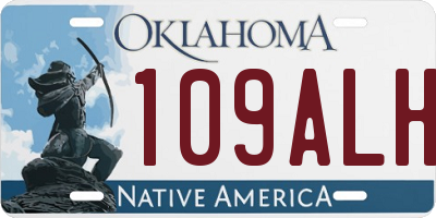 OK license plate 109ALH