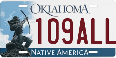 OK license plate 109ALL