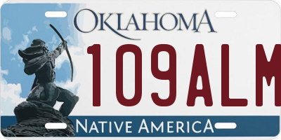 OK license plate 109ALM