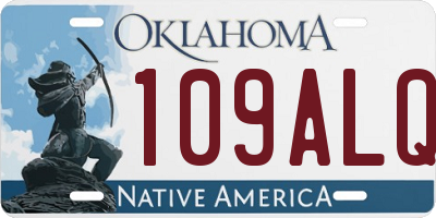 OK license plate 109ALQ