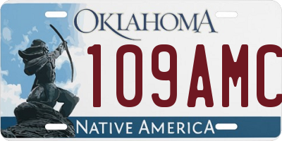 OK license plate 109AMC