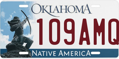 OK license plate 109AMQ