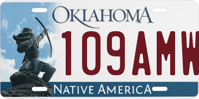 OK license plate 109AMW