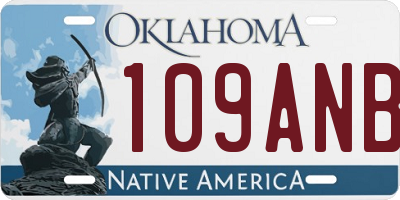 OK license plate 109ANB