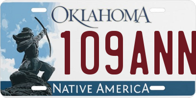 OK license plate 109ANN