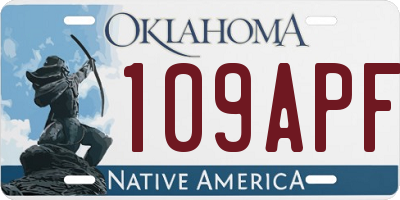 OK license plate 109APF